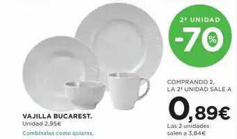 Hipercor 2a unidad -70% vajilla bucarest oferta