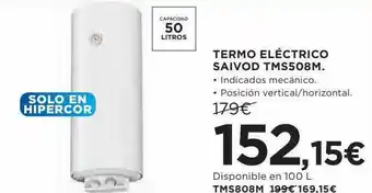 Hipercor Termo eléctrico saivod tms508m oferta