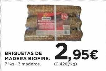 Hipercor Briquetas de madera biofire oferta