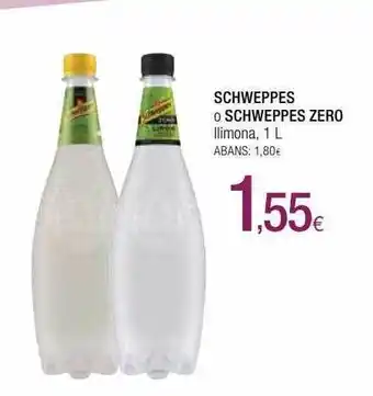 Condis Schweppes o schweppes zero llimona oferta