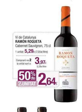 Condis 50% dte 2a unitat vi de catalunya ramón roqueta cabernet sauvignon oferta