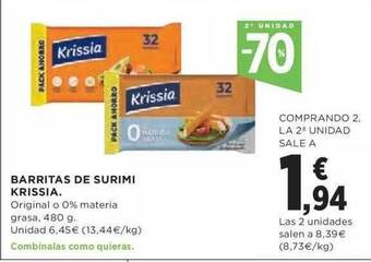 El Corte Inglés 2a unidad -70% barritas de surimi krissia oferta