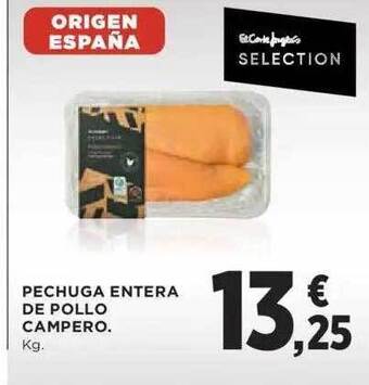 El Corte Inglés Pechuga entera de pollo campero oferta