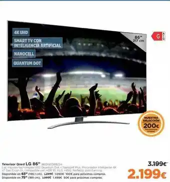 El Corte Inglés Televisor qned lg 86 oferta