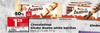 Dia Chocolatinas kinder bueno white barritas pack-2 oferta