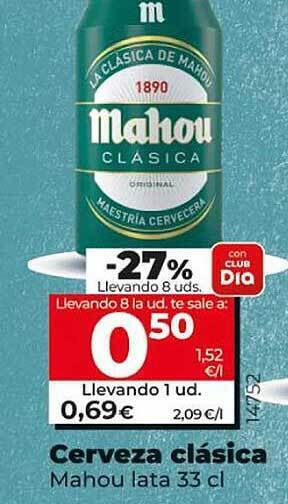 Dia Cerveza clásica mahou lata oferta