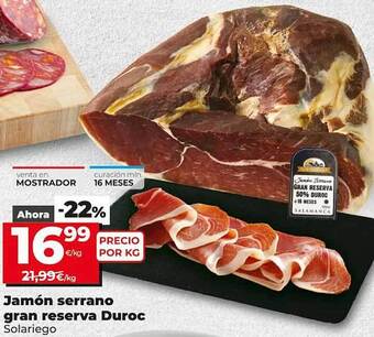 Dia Jamón serrano gran reserva duroc solariego oferta