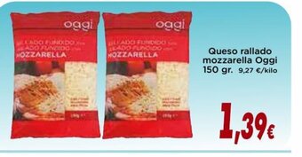 Supermercados Piedra Queso Rallado Mozzarella Oggi oferta