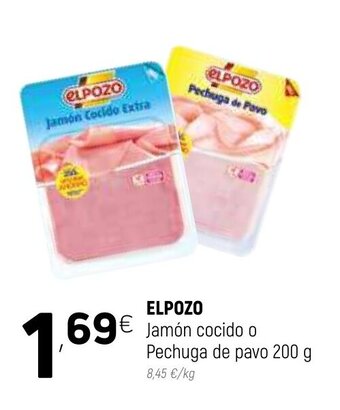 Coviran Elpozo Jamón cocido o Pechuga de pavo 200g oferta