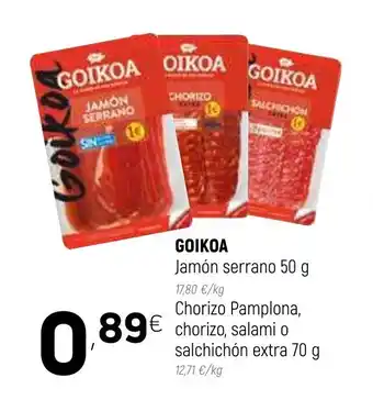 Coviran Goikoa Jamón serrano 50g oferta
