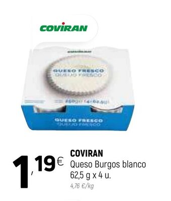 Coviran Coviran Queso Burgos blanco 62,5g x 4u. oferta