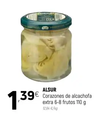 Coviran Alsur Corazones de alcachofa extra 6-8 frutos 110g oferta