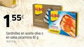 Coviran Albo Sardinillas en aceite de oliva o en salsa picantona 82g oferta