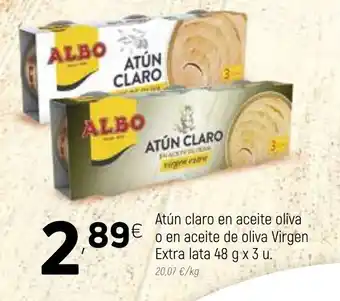 Coviran Albo Atún claro en aceite de oliva o en aceite de oliva virgen 48g x 3u oferta