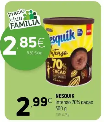 Coviran Nestle Nesquik Intenso 70% cacao 300g oferta