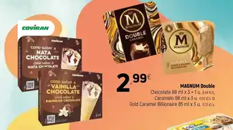 Coviran Magnum Double Chocolate, Caramelo 88ml, Gold Caramel Billionaire 85ml oferta