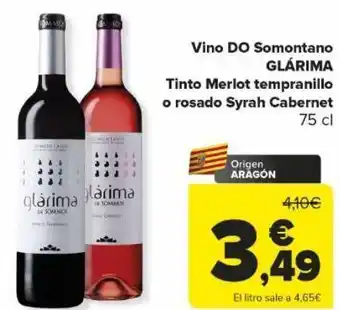 Carrefour Vino do somontano gñárima tinto merlot tempranillo o rosado syrah cabernet oferta