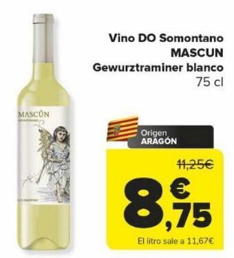 Carrefour Vino do somontano mascun gewurztraminer blanco oferta