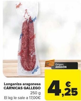 Carrefour Longaniza aragonesa cárnicas gallego oferta