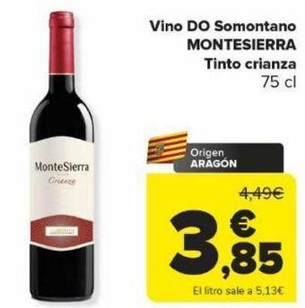 Carrefour Vino do somontano montesierra tinto crianza oferta