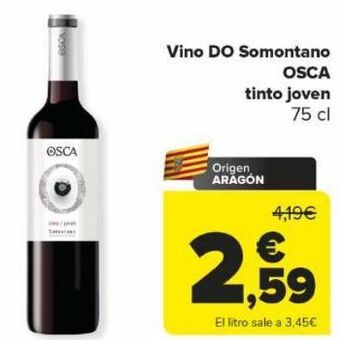 Carrefour Vino do somontano osca tinto joven oferta