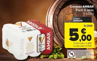 Carrefour Cerveza ambar oferta