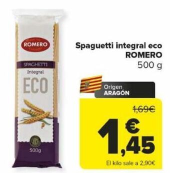 Carrefour Spaguetti integral eco romero oferta