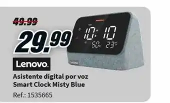 MediaMarkt Asistente digital por voz smart clock misty blue lenovo oferta