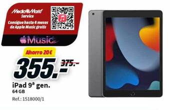 MediaMarkt Ipad 9a gen. 64gb oferta