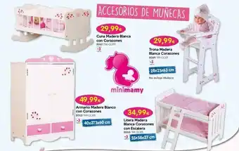 Don Dino Accesorios de muñecas 29,99€ cuna madera blanca con corazones 8067/194-gl399 +3 49,99€ armario madera blanco con corazon oferta