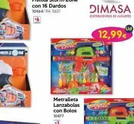 Don Dino Metralleta lanzabolas con bolos 10477 +3 dimasa distribuidores de juguetes 12,99€ ud oferta