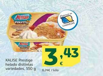 HiperDino Kalise prestige helado distintas variedades oferta