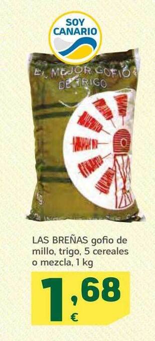 HiperDino Las breñas gofio de millo trigo 5 cereales o mezcla oferta