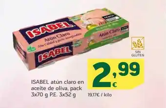 HiperDino Isabel atún claro en aceite de oliva pack oferta