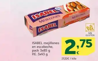 HiperDino Isabel mejillones en escabeche oferta