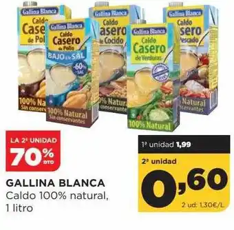 Alimerka La 2a unidad 70% dto gallina blanca caldo 100% natural oferta