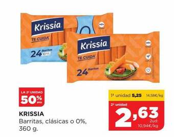 Alimerka La 2a unidad 50% dto krissia barritas clásicas o 0% oferta