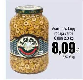 FROIZ Aceitunas lupy rodaja verde galón oferta