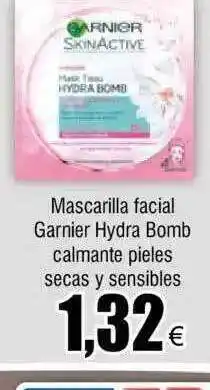 FROIZ Mascarilla facial garnier hydra bomb calmante pieles secas y sensibles oferta