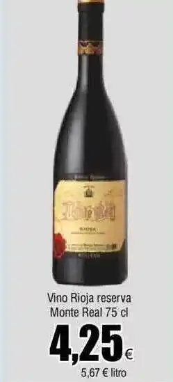 FROIZ Vino rioja reserva monte real oferta