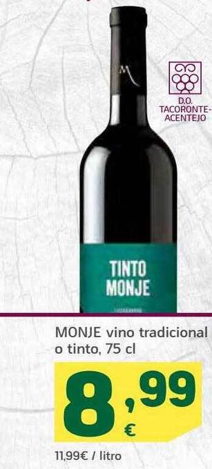 HiperDino Monje vino tradicional o tinto oferta