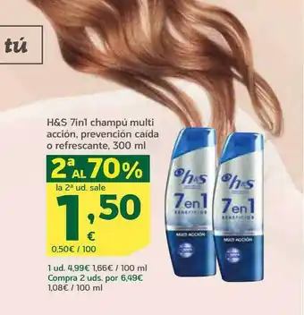 HiperDino 2a al 70% h&s 7 in 1 champú multi acción, prevención caida o refrescante oferta