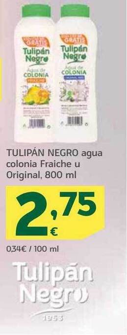 HiperDino Tulipán negro agua colonia fraiche u original oferta