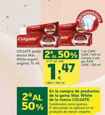 HiperDino Colgate pasta dental max white expert original oferta