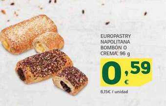 HiperDino Europastry napolitana bombón o crema oferta