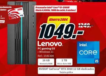 MediaMarkt Lenovo pc gaming g5 oferta