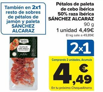 Carrefour Pétalos de paleta de cebo ibérica 50% raza ibérica sánchez alcaraz oferta