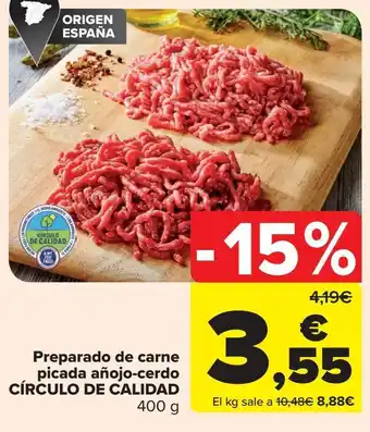Carrefour Preparado de carne picada añojo-cerdo círculo de calidad oferta