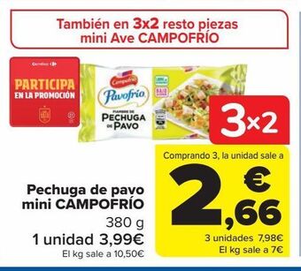 Carrefour Pechuga de pavo mini campofrío oferta