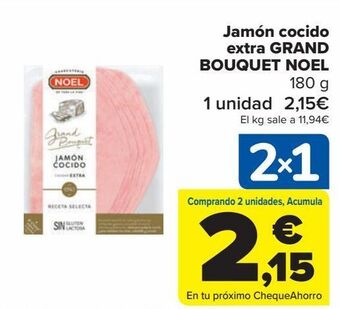 Carrefour Jamón cocido extra grand bouquet noel oferta